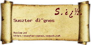 Suszter Ágnes névjegykártya